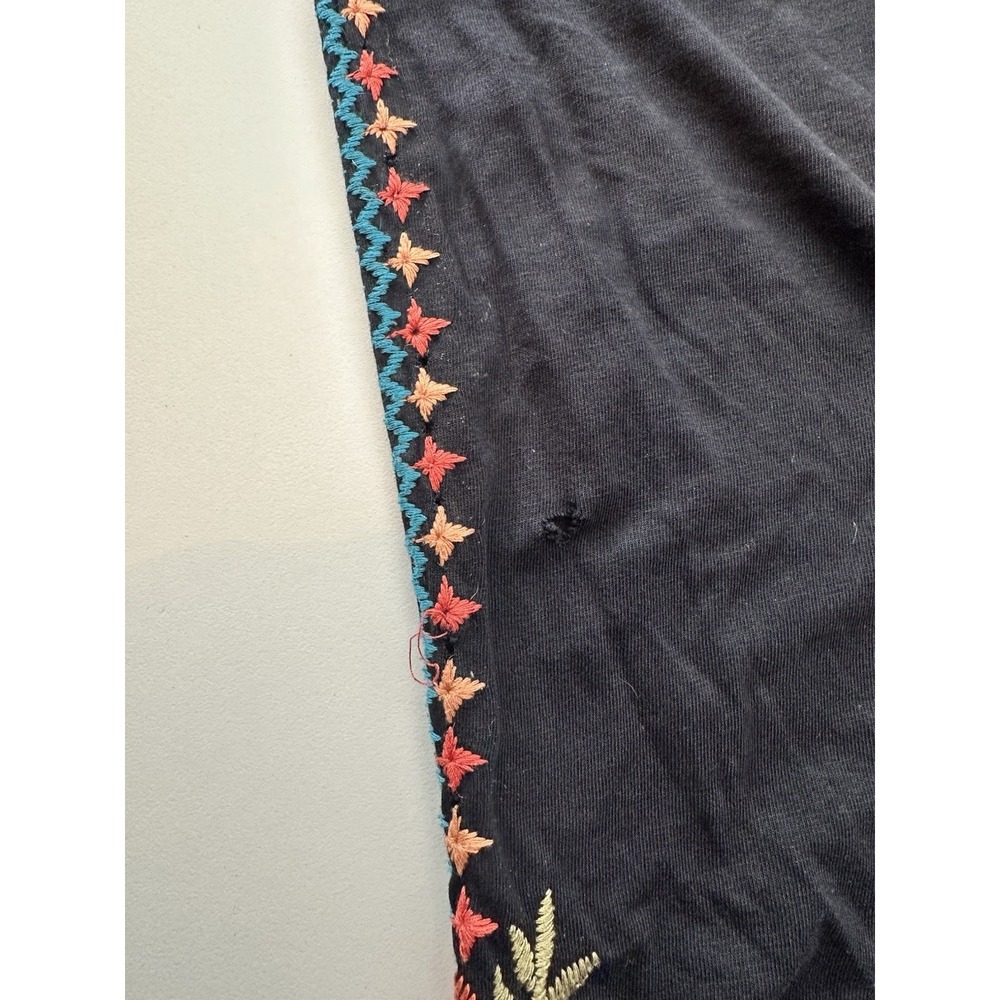 Johnny Was Leggings Women's 2XL Embroidered Floral Black Stretch "Hole" Stain - Picture 8 of 8